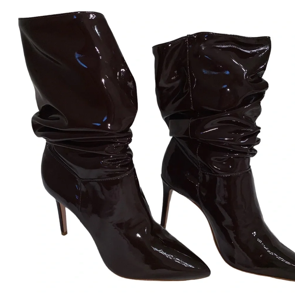 Schutz Ashlee High Stiletto Bootie Dark Chocolate - Size 8B NWT & Dust Bag - Picture 15 of 16